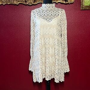 Free people size small cream lace knee length dress